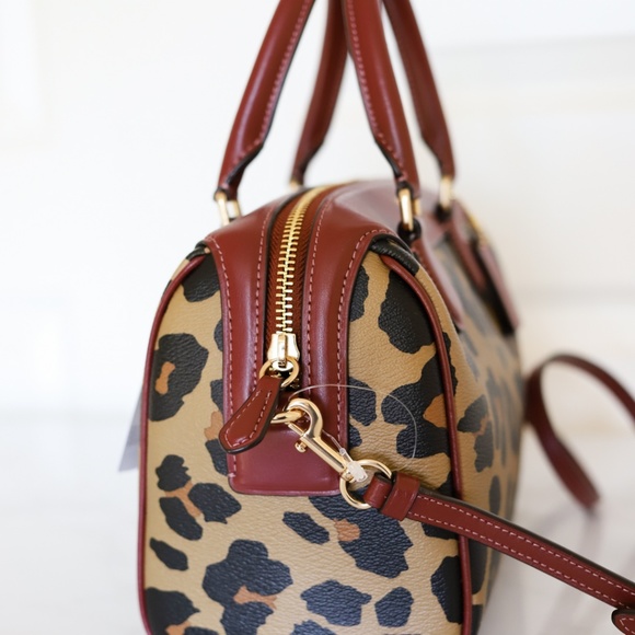 Coach Mini Bennett Satchel With Leopard Print - Picture 6 of 8